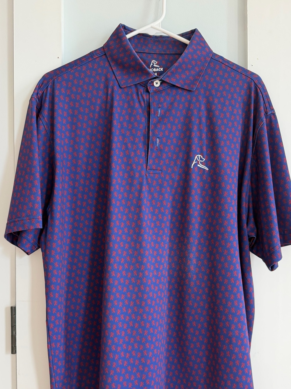 Rhoback Purple Polo with Red Micro Motif